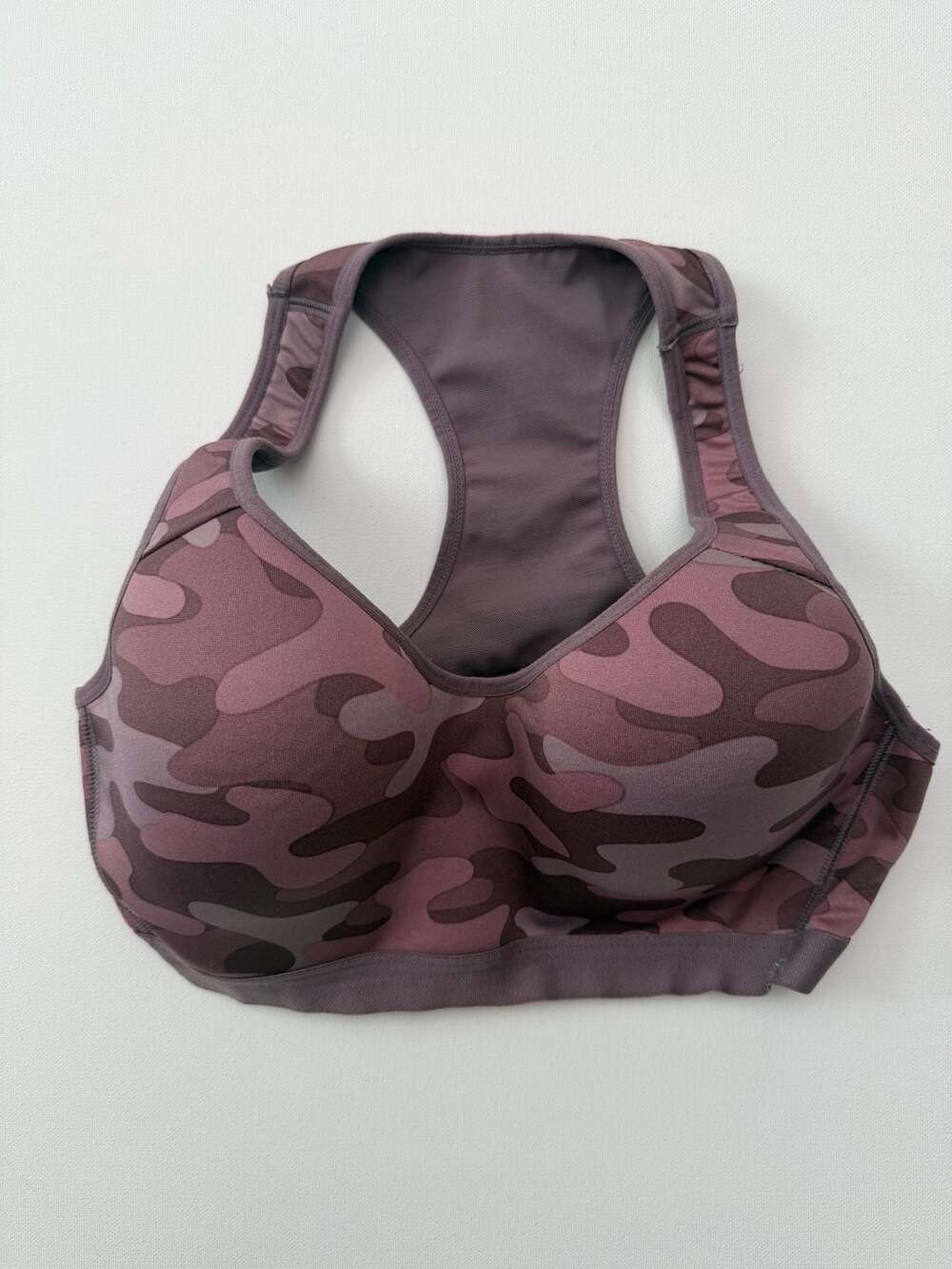 Layer 8 Qwick-Dry Pink Camo Print Padded Racerback Sports Bra Size M